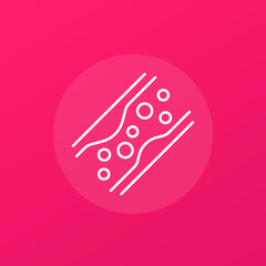 cholesterol in blood, artery line icon, vector