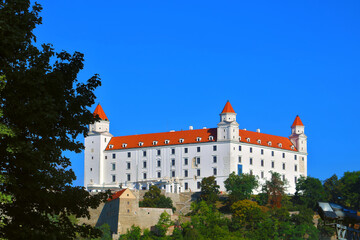 Fototapeta na wymiar Beautiful view of Bratislava castle in the summer in Bratislava, Slovakia