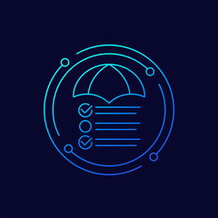 Risk management icon, line vector