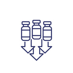 vaccine delivery line icon on white