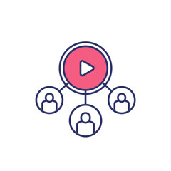 audience, content consumers vector line icon