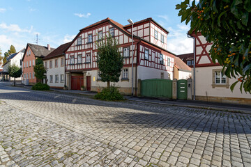 Fototapeta na wymiar Altstadt von Hofheim in Unterfranken, Landkreis Haßfurt, Naturpark Haßberge, Unterfranken, Franken, Bayern, Deutschland
