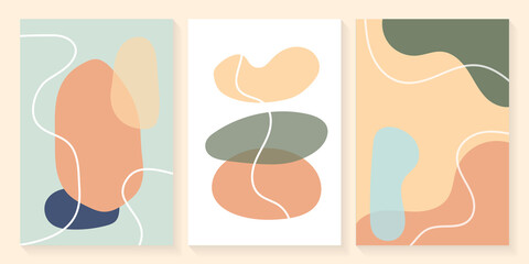 Obraz na płótnie Canvas Abstract shapes modern background templates in pastel colors
