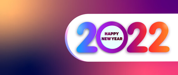 Banner Happy New Year 2022 sign. Сolourful vector wallpaper greeting card