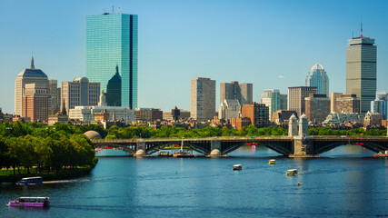Fototapeta premium The iconic skyline of Boston in Massachusetts, USA.