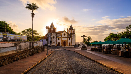 Fototapeta na wymiar View of the colonial architecture of Olinda in Pernambuco, Brazil.
