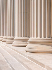 Neoclassic Greek columns in a close-up shot.