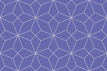 Fotobehang Very peri Kleur van het jaar 2022 zeer peri en grijs Arabisch geometrisch naadloos patroon. Eenvoudig abstract patroon. Grijze lijnen op violette achtergrond