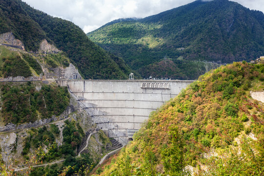 The Enguri Dam is a hydroelectric dam on the Enguri River Georgia. The world's second highest concrete arch dam