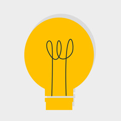 flat light bulb icon idea for web design and posters