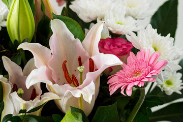 Obraz na płótnie Canvas Lily flower in a bouquet of flowers.