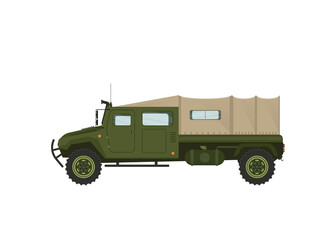 Fototapeta premium Extreme travel car isolatedillustration on white background. Off road 4x4 auto vehicle