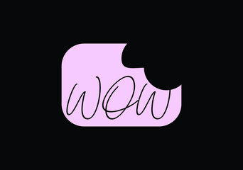 WOW letter logo and icon design template