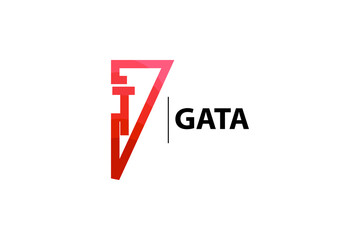 gata logo, monogram logo a combination of the letters g and t with gradient colors