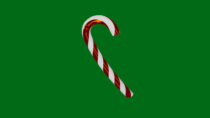Candy Cane Day 26th December. A candy cane on green background
