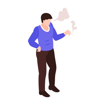 recommend clip art: Smoking Man Isometric Composition