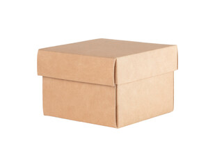 Craft box. Cardboard package isolated on white background.