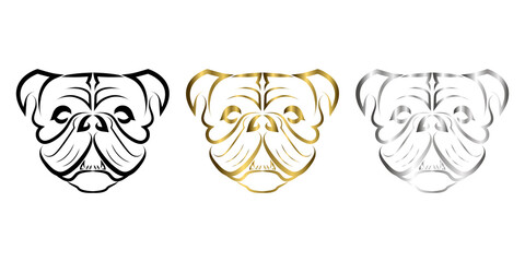 line art of bulldog or pug dog head. Good use for symbol, mascot, icon, avatar, tattoo, T Shirt design, logo or any design you want.