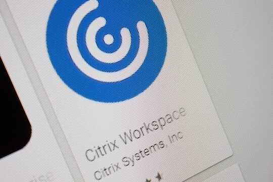 Ivanovsk, Russia - November 28, 2021: Citrix Workspace app on the display of a tablet PC.