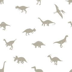 Seamless pattern with dinosaurs silhouettes.