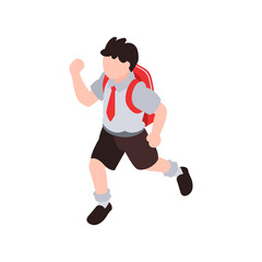 Running Schoolboy Isometric Composition