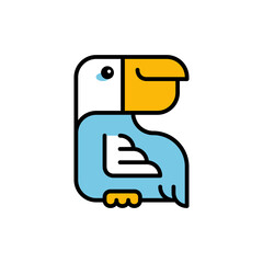 Pelican icon. Icon design. Template elements. Flat style