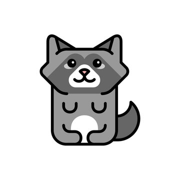 Raccoon icon. Icon design. Template elements. Flat style