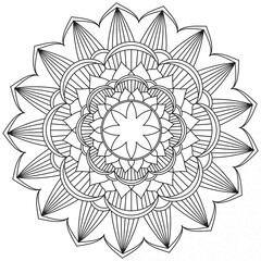 Leaf Flower Petal Coloring Mandala Art Simple Graphic Shape Vector Floral Oriental Outline Vintage Decorative Elements Pattern Illustration Islam Arabic Indian Turkish Mystic Religion Morals Lotus