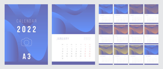 Calendar 2022. Week Starts on Monday