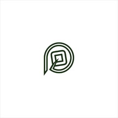 letter p logo vector template leaf