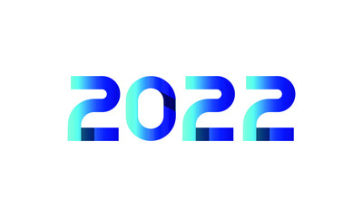 2022 Number Blue Gradient Shade Logo