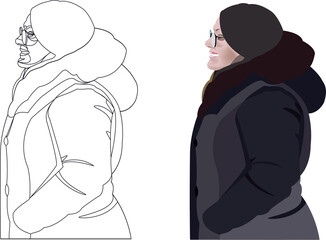 Young girl posing next to her side -