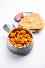Aloo Gobi Masala curry with Chapati or paratha