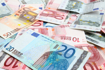 Obraz na płótnie Canvas euro banknotes background