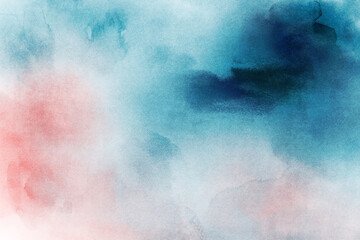 Turquoise and Peach Watercolor Abstract Ombre Background