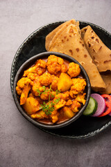 Aloo Gobi Masala curry with Chapati or paratha