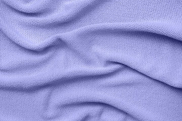 Obraz premium Color of the year 2022 very peri. Knitted sweater texture closeup. Trendy soft abstract background.