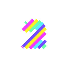 Colorful modern Pixel 2 number logo design template. Creative technology icon symbol element Vector Illustration perfect for your visual identity.