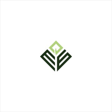 Letter E G Logo Vector Template Leaf