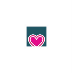 letter m logo vector template heart