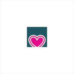 letter m logo vector template heart