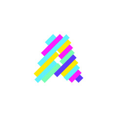 Fototapeta premium Colorful modern Pixel A Letter logo design template. Creative technology icon symbol element Vector Illustration perfect for your visual identity.