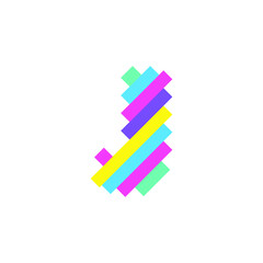 Colorful modern Pixel J Letter logo design template. Creative technology icon symbol element Vector Illustration perfect for your visual identity.