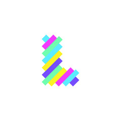 Fototapeta premium Colorful modern Pixel L Letter logo design template. Creative technology icon symbol element Vector Illustration perfect for your visual identity.