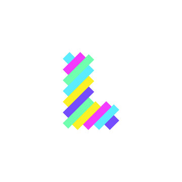 Colorful modern Pixel L Letter logo design template. Creative technology icon symbol element Vector Illustration perfect for your visual identity.