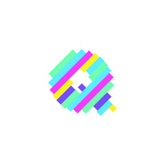 Colorful modern Pixel Q Letter logo design template. Creative technology icon symbol element Vector Illustration perfect for your visual identity.