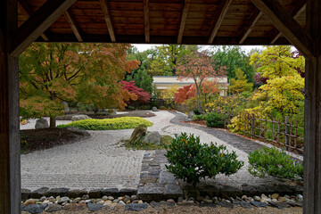 Der Japanische Garten im Schlosspark Moritzburg in Zeitz, Burgenlandkreis, Sachsen-Anhalt,...