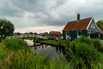 Zaanse Schans windmills  village in Netherlands 
