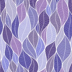 Wall murals Very peri Vector seamless pattern trending color of the year 2022 very peri. Abstract geometry with leaves