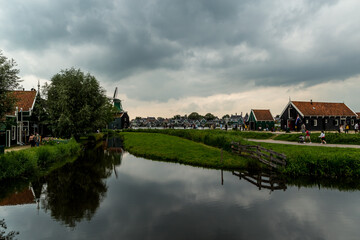 Obraz premium Zaanse Schans windmills village in Netherlands 